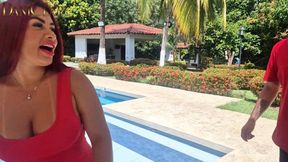 Hardcore Outdoor Sex at the Resort with the Bigdicked Waiter - Dani Clark &amp; Alejandra Palacios