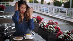 Magnetic Russian Beauty Playing with Cigarette Smoke