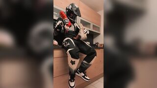 Motocross stud pulverizes his Nike Air Energy in the kitchen