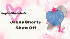 Jean Shorts Show Off - Cum All Over Sophia Sinclaire's Jean Shorts - 4K MP4