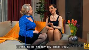 Mature brunette gets seduced by young guy who knows her secret