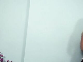 Hawt Monster Bazookas Wife give Thrall Spouse with Shlong Cage a quick Femdom Tugjob as a present to feel more excellent