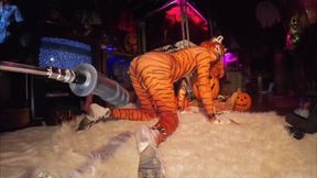 Tigra Femboy Ass Destroyed By Huge Fuck Machine Dildo