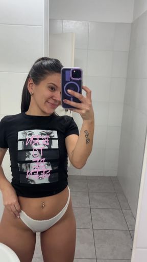 Female Onlyfans Model in Bathroom