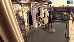 Balcony Laundry Glimpse - a Married Neighbor Noticing His Bold Reaction Across the Way - Part1