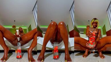 Ebony Queen Shakes For Big Dildo Squirt Chaser
