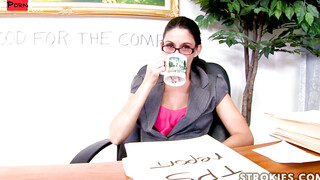 Naughty Secretary Nikki Daniels Strokes