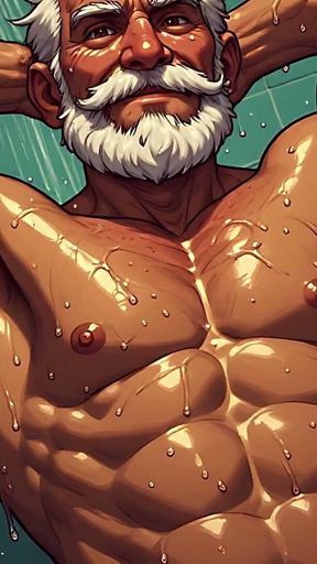 Old Muscle Men Showering