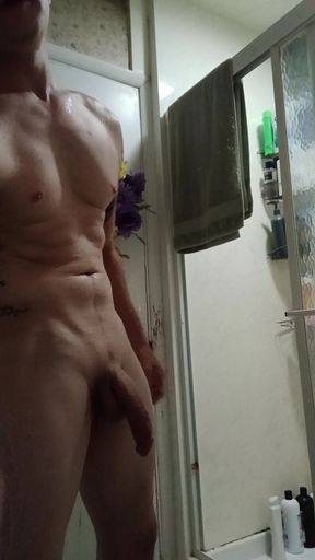 After shower self suck and ball tug.