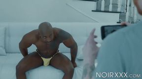 Blonde Zach Covington offered his helping hand to service my giant penis