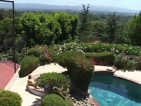 Naudia Nyce poolside blowjob and swallow