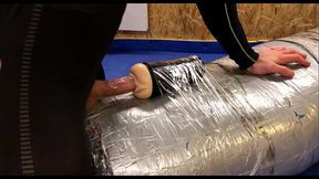 A real Russian Fighter in Training FUCKS his Boxing Bag and CUMS on Gay Men'_s Faces...