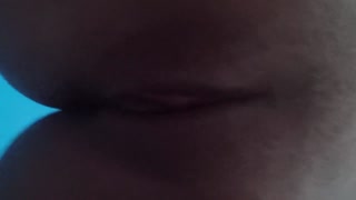 POV Brunette films her hot and wet pussy very close to the camera