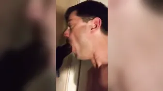 Amateur glory hole blowjob with big black cock
