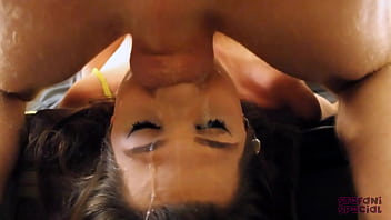 Eager Submissive Tgirl Slut Sloppy Throat Fuck Maledom Cum Facial Up Her Nose