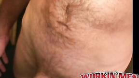 ”Rough older guy strips naked & tugs on his big hard prick”
