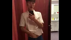 Dream Boy 18+ with 23cm Cock Enjoys Sexy Handjob in Mirror Masturbation Scene