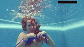 ”Lina Mercury Russian big tits pornstar enjoys swimming pool”
