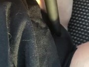 Pinky&Angel-Teasin Clit Through Panties w/Dab Pen in Car. Clothed