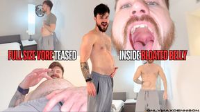 Full size vore - teased inside bloated belly
