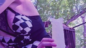 Inked Clown Stuffs Pierced Pussy with Cursed Furby Outside...