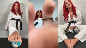Ball Bust Foot Job!