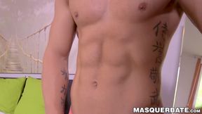 Inked stud Mikes fucks a fleshligth after jerking off solo