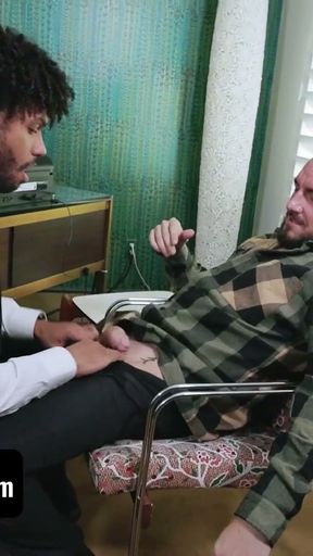 Hunk Patient Derek Allen Drills The Doctor's Tight Black Hole To Release The Pressure - Therapy Dick   Clip 2