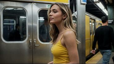 Latina Mona can'_t wait and fucks on the train with an attractive young man - AI-generated content