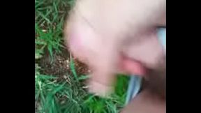 Having a quick wank while working in the bush