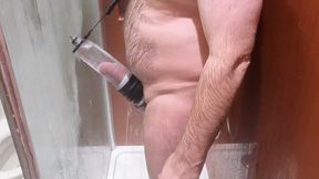 Hairy Bear Shower Soft Cock Pump - Big Belly & Love Handles