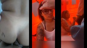 ruiva casada da o cuzinho pro marido corno e depois vai a praia e pega um desconhecido roludo e faz um boquete no banheiro quimico e leva gozada na cara