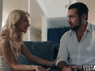 Manipulative mature stud seduces and fucks stepsons tiny teen GF