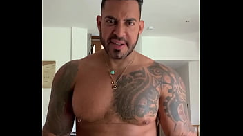 Latino man Viktor rom flexing muscle and masturbate his bbc humiliation to you