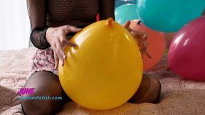 June Fingernail Pops Balloons Up Close HD (1920x1080)