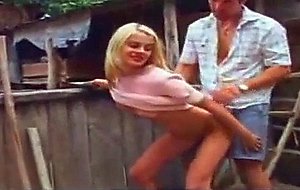 nasty blonde teen fucked in a ranch