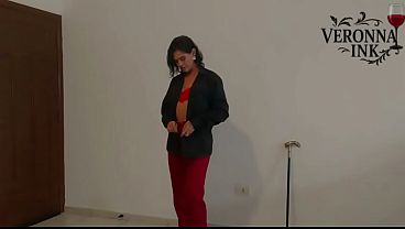 Veronna Ink - Cross Dressing Strip: From Suit &amp_ Hat to Lingerie I