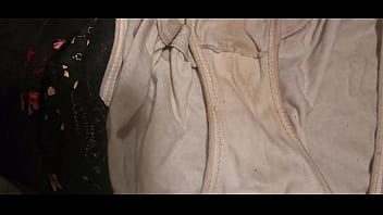 Sniffing &amp_ Licking Wife Pussy Stained Panties