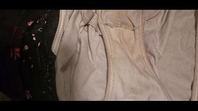 Sniffing &amp_ Licking Wife Pussy Stained Panties