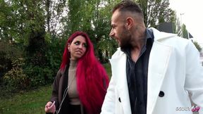 German Redhead Big Natural Saggy Tits Girl Dani Luve Seduce to Hard Amateur Fuck