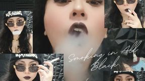 Smoking in All black ASMR