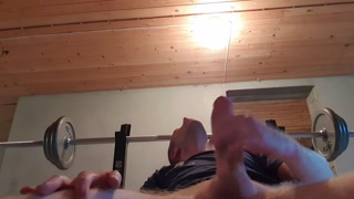 Sucking my own cock during a workout
