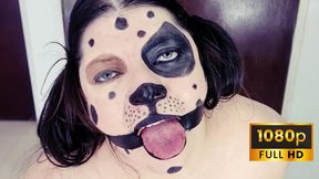 Drooling gagged puppy play - Topless