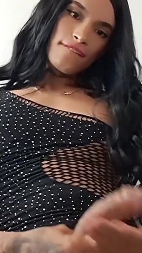 Brunette Latina Girl Sticks Her Finger in Her Ass and Explodes a Lot of Milk