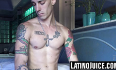 Inked Tattoo Boy strokes his cock after steamy photoshoot