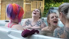 lesbian hot tub orgy
