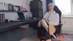 Tan pantyhose JOI in sunny office HD-MP4
