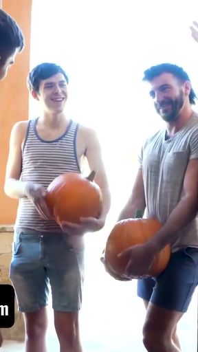 Nudist Halloween Party Turns Into Pumpkin-Fucking Stepson Swapping Fuck Fest!   Clip 1