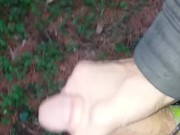 Stroking my dick in the woods by trails on mothers day!! Whip it out!