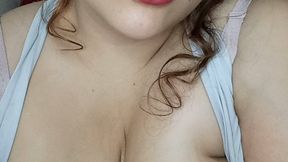 Oiling my huge boobs